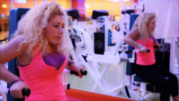 Girl Doing Sports In A Gym, Fitness Center 19