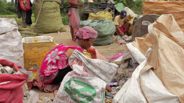 Slums at Phnom Penh City Dumping Area 34