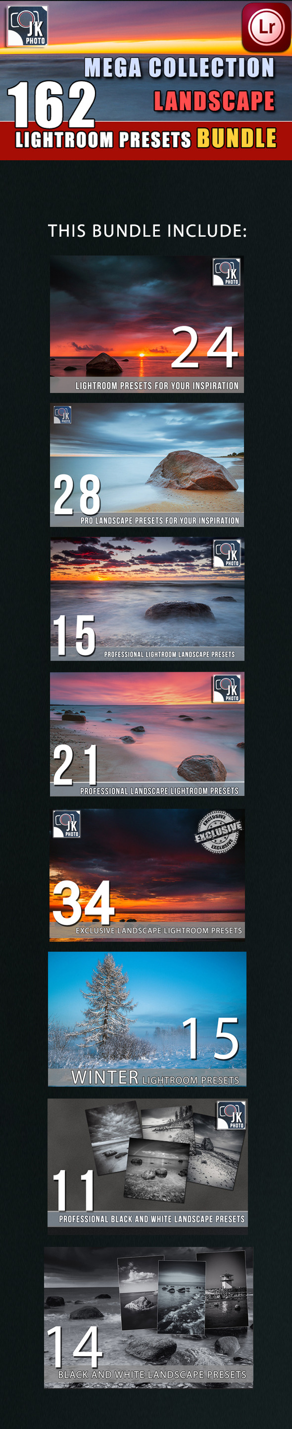 162 LightRoom Landscape Presets Bundle - Landscape Lightroom Presets