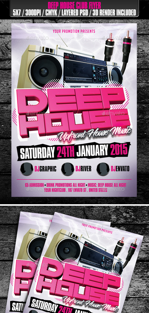 Deep House Club Flyer - Clubs & Parties Events