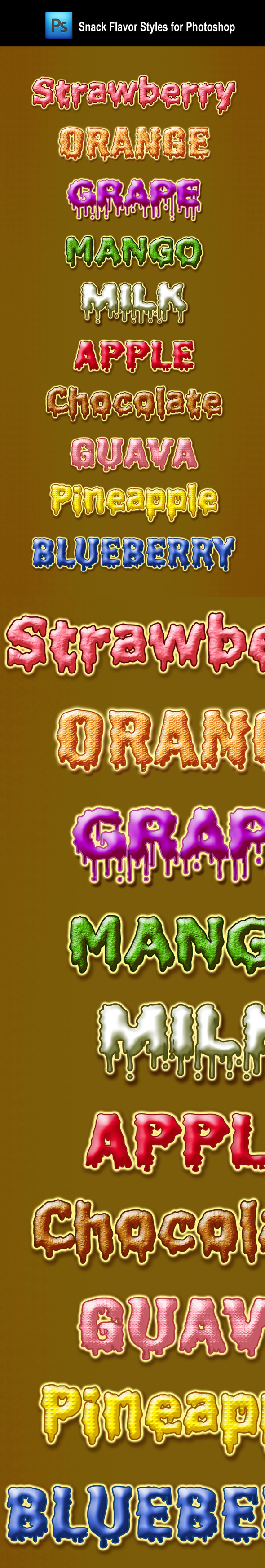 Snack Flavor Styles for Photoshop - Text Effects Styles