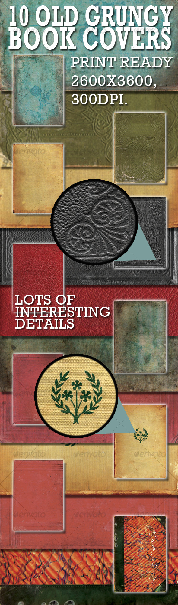 10 old book covers. Hi res Jpegs. - Paper Textures