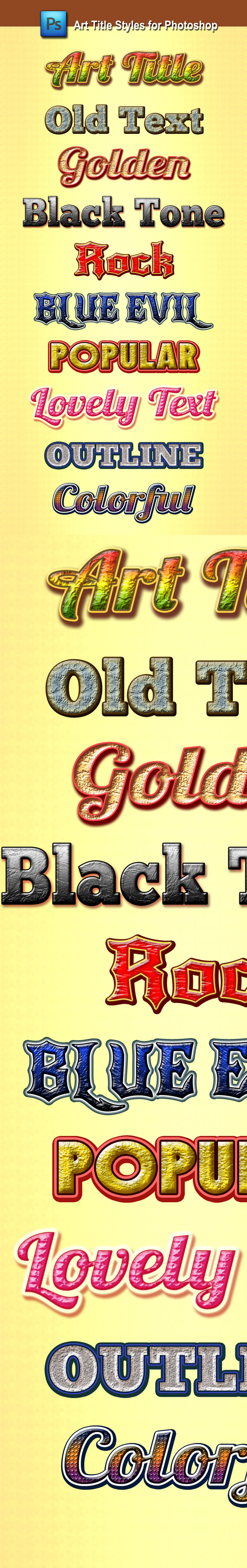 Art Title Styles for Photoshop - Text Effects Styles