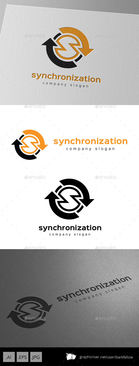 Synchronization Data Logo Letter S - Symbols Logo Templates