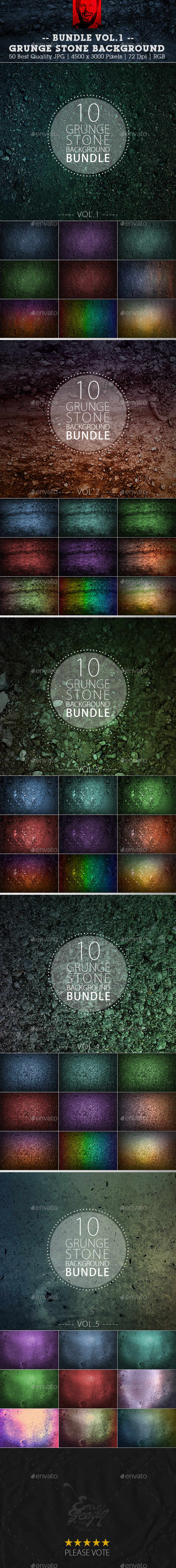 50 Grunge Stone Backgrounds Bundle Vol.1 - Abstract Backgrounds