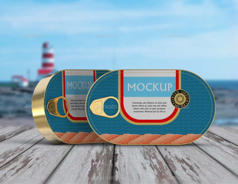 Download Tinned Fish & Seafood Mockup by Fusionhorn | GraphicRiver