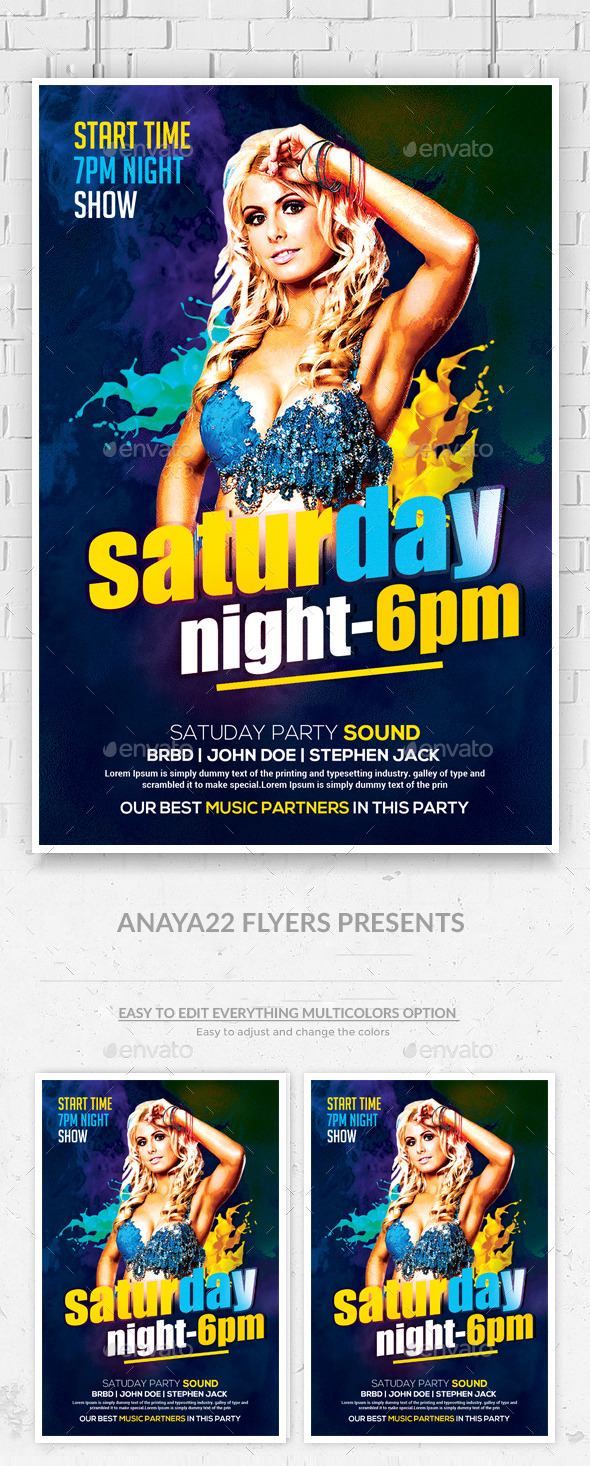 Guest DJ Saturday Night Flyer - Clubs & Parties Events