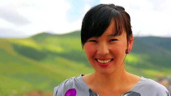 Cheerful Mongolian Woman