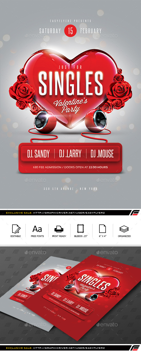 Just for Singles Flyer Template - Events Flyers