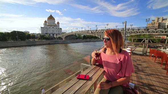 Female Tourist Sightseeing In Moscow