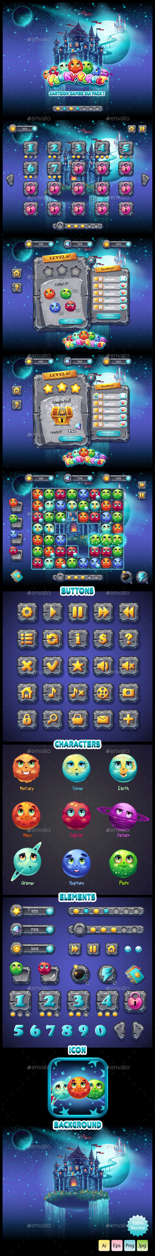 Space GUI - User Interfaces Game Assets