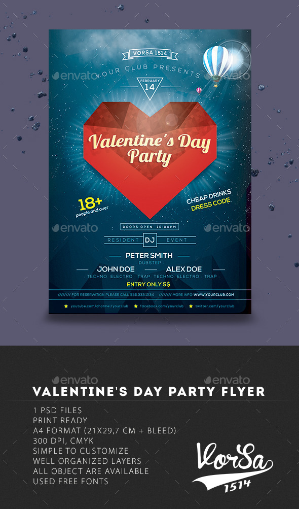 Valentines Day party flyer