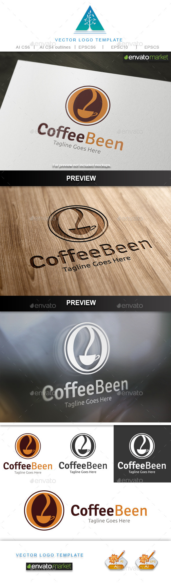 Coffee Been Logo - Food Logo Templates