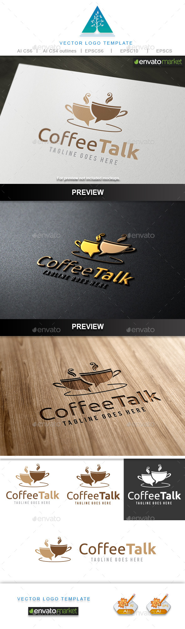 Coffee Talk Logo - Food Logo Templates