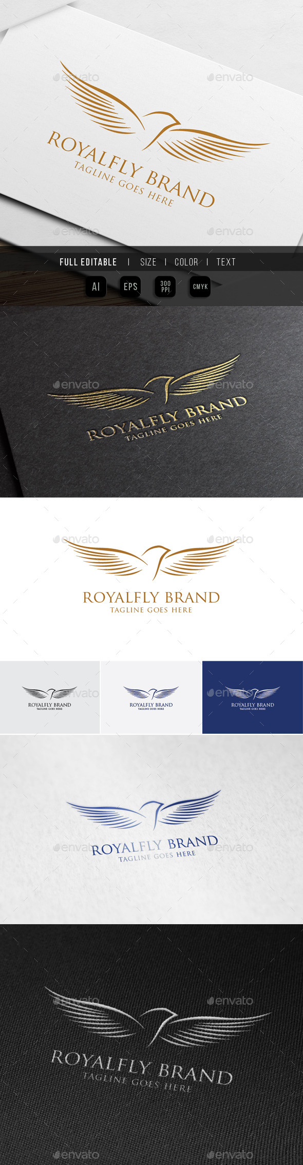 Royal Luxury Fly Bird - Crests Logo Templates