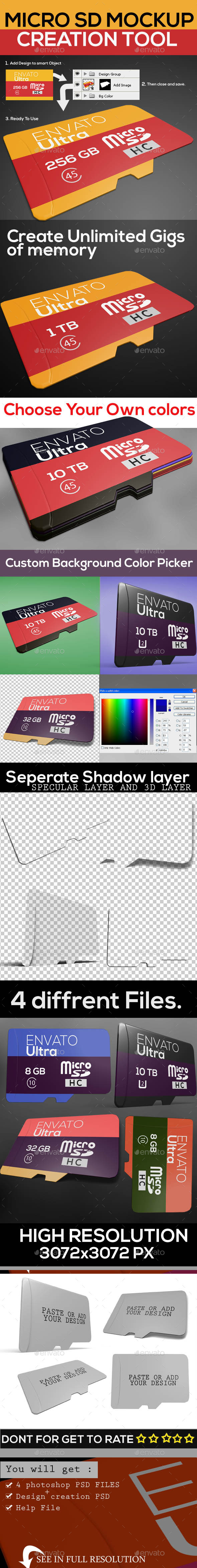 Micro Sd Memory Card Mock Up - Miscellaneous Product Mock-Ups