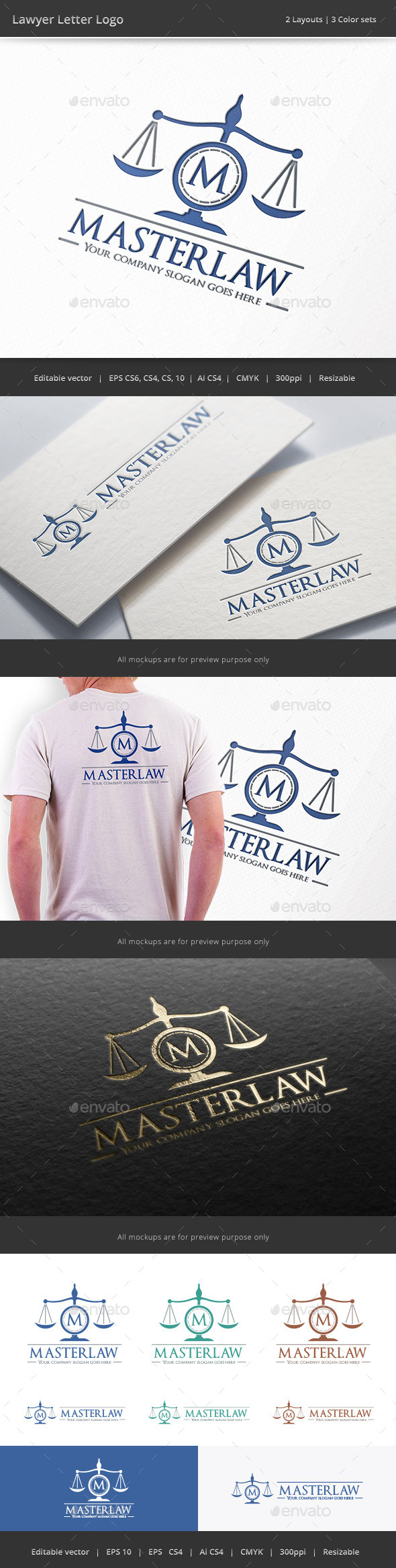 Lawyer Letter Logo - Objects Logo Templates