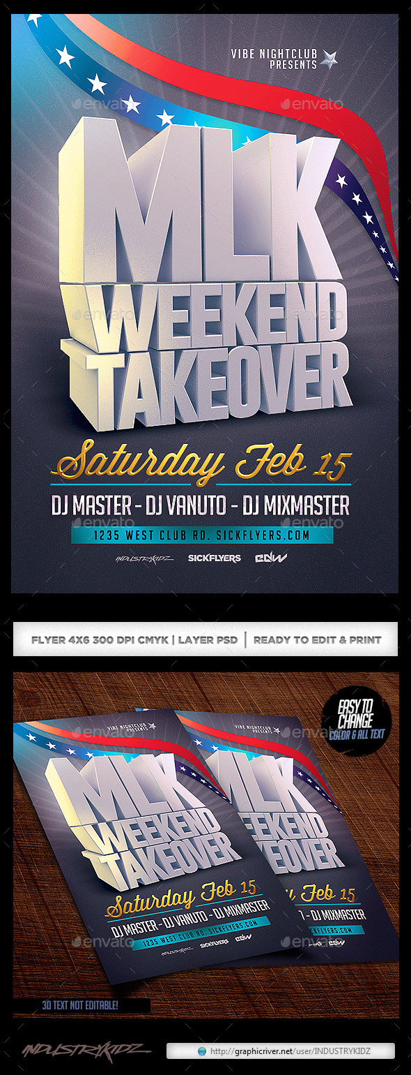 MLK Weekend Flyer Template V2 - Holidays Events