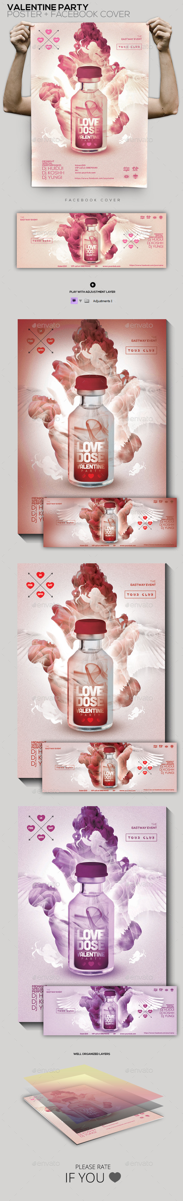 Love Dose Valentine Party Flyer/Poster/Facebook Co - Clubs & Parties Events