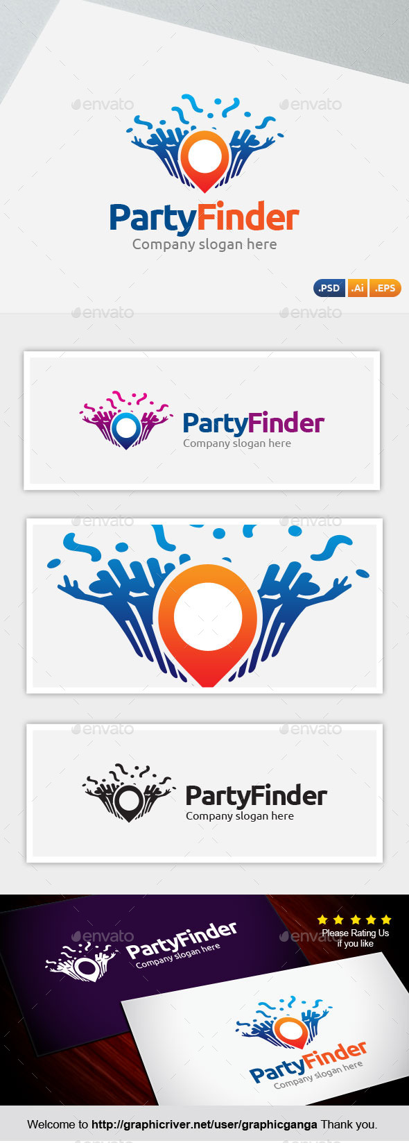 Party Finder - Abstract Logo Templates