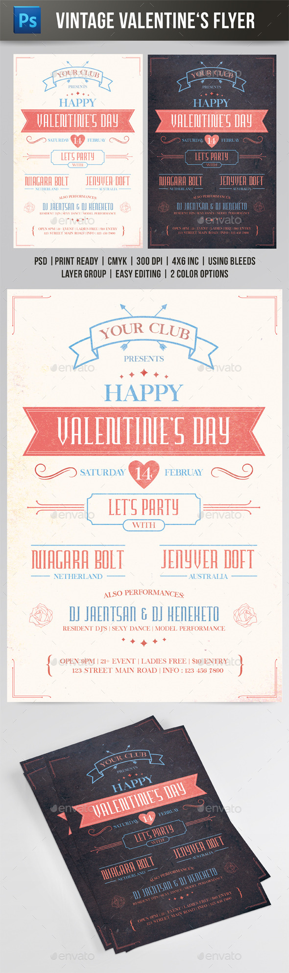 Vintage Valentine's Day Flyer - Events Flyers