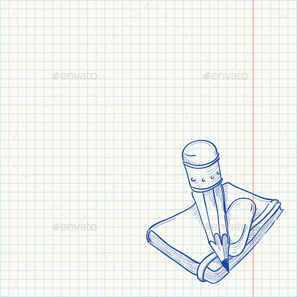 Pencil and Notebook - Decorative Symbols Decorative