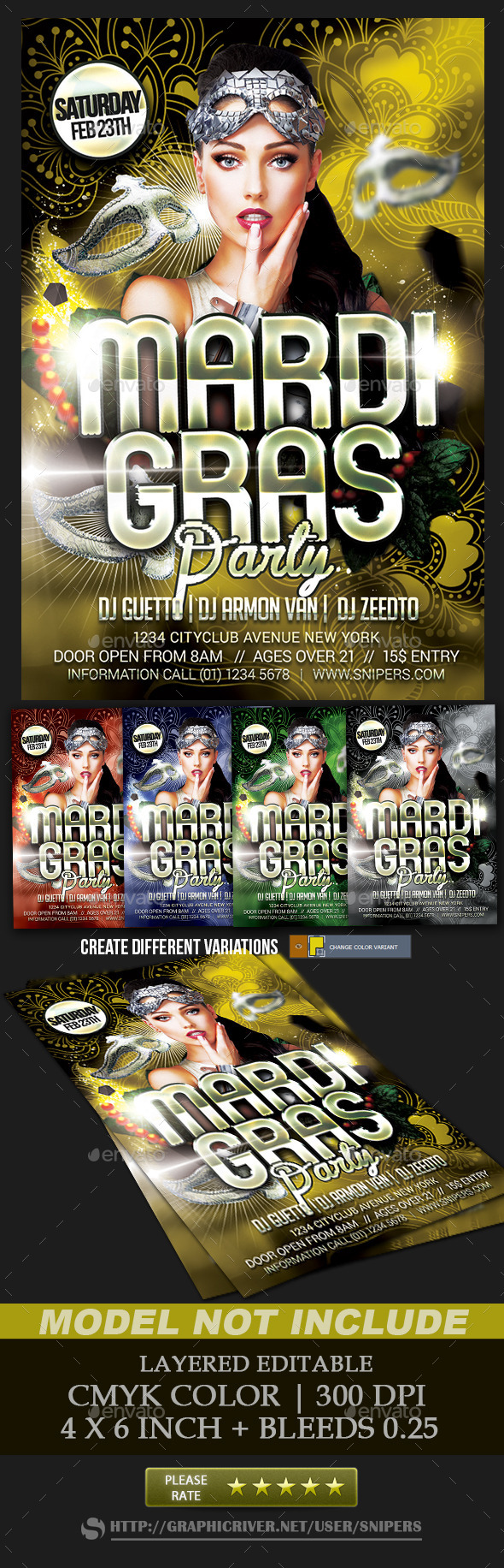 Mardi Gras Party - Events Flyers