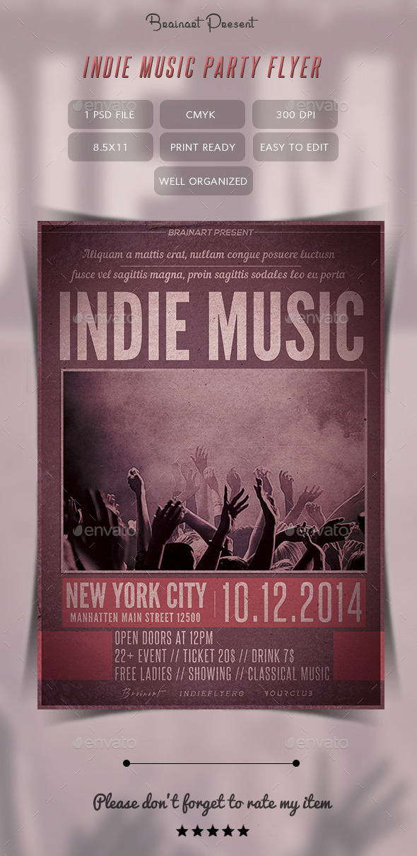 Indie Music Party Flyer - Clubs & Parties Events