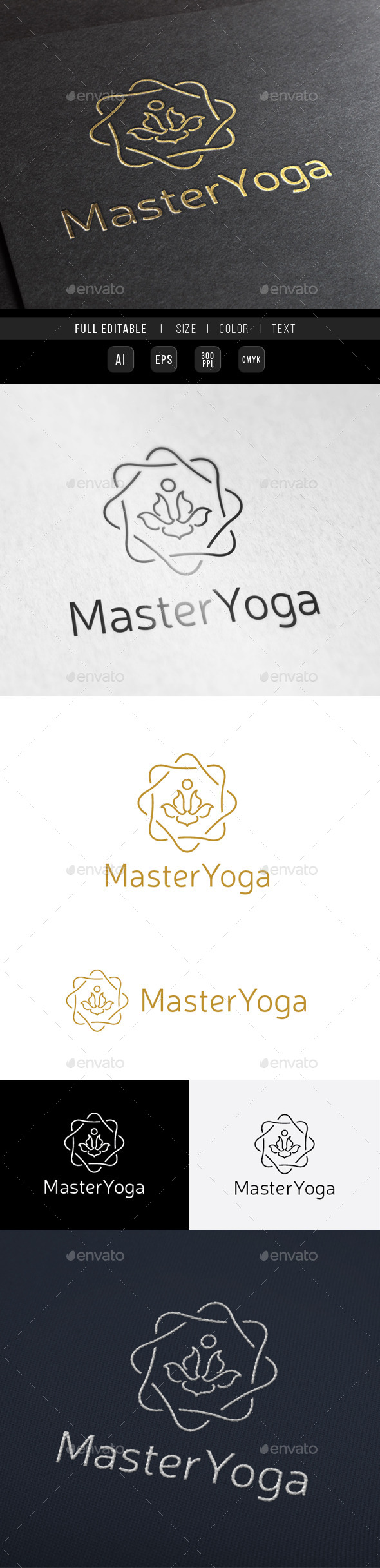 Guru Master Yoga King - Crests Logo Templates