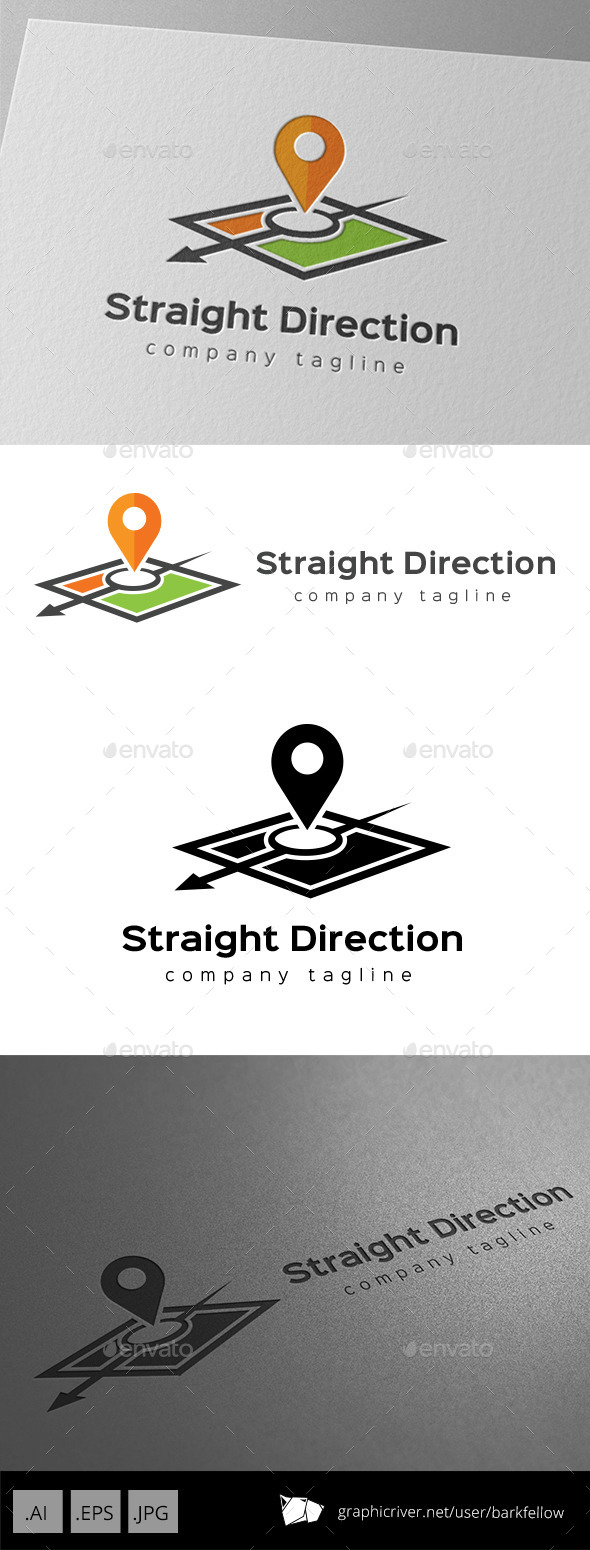 Arrow Map Direction Logo - Food Logo Templates
