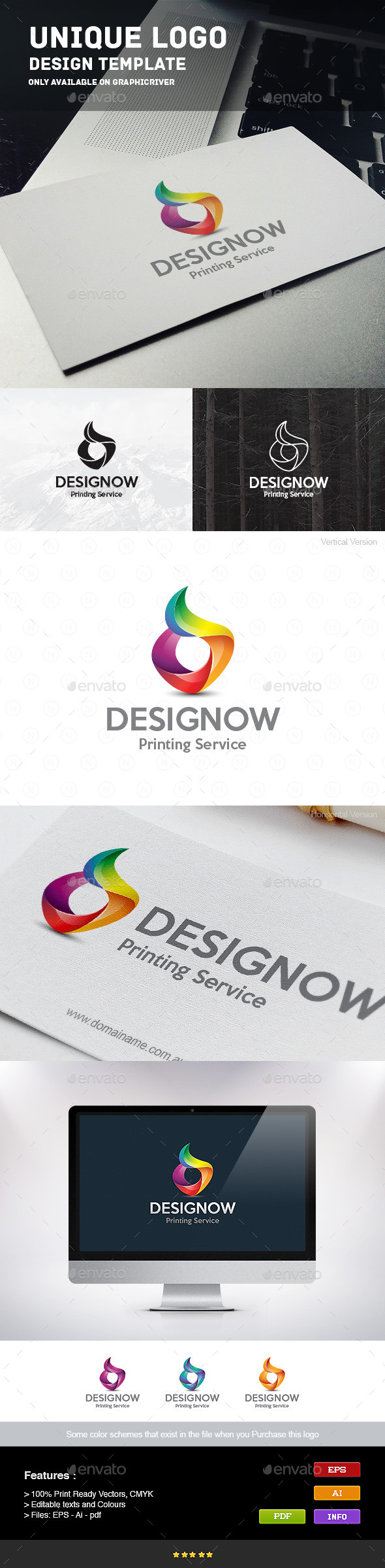 Printing Service - Letters Logo Templates