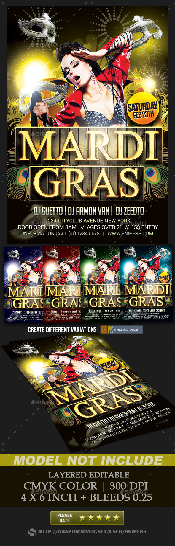 Mardi Gras Flyer - Events Flyers