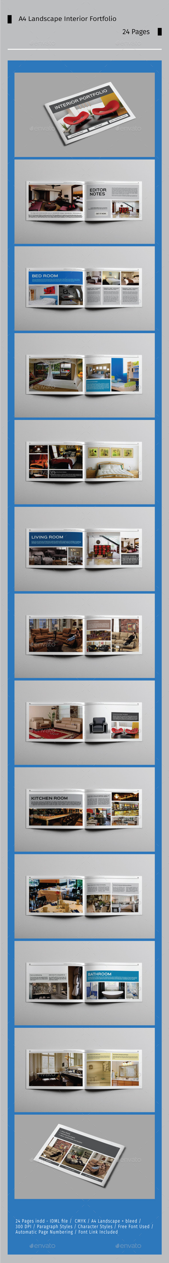 A4 / A5 Landscape Interior Portfolio - Portfolio Brochures