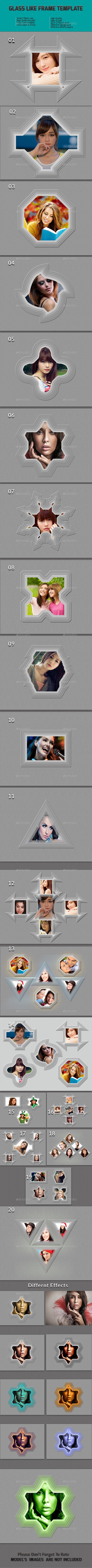 Glass Like Frame Templates - Miscellaneous Photo Templates