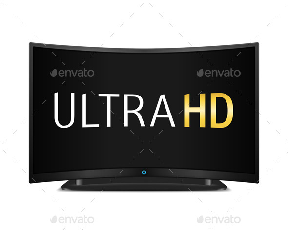 TV with Curved Screen - Objects Vectors