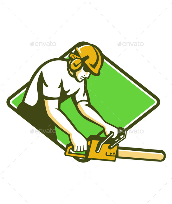 Tree Surgeon with Chainsaw - People Characters