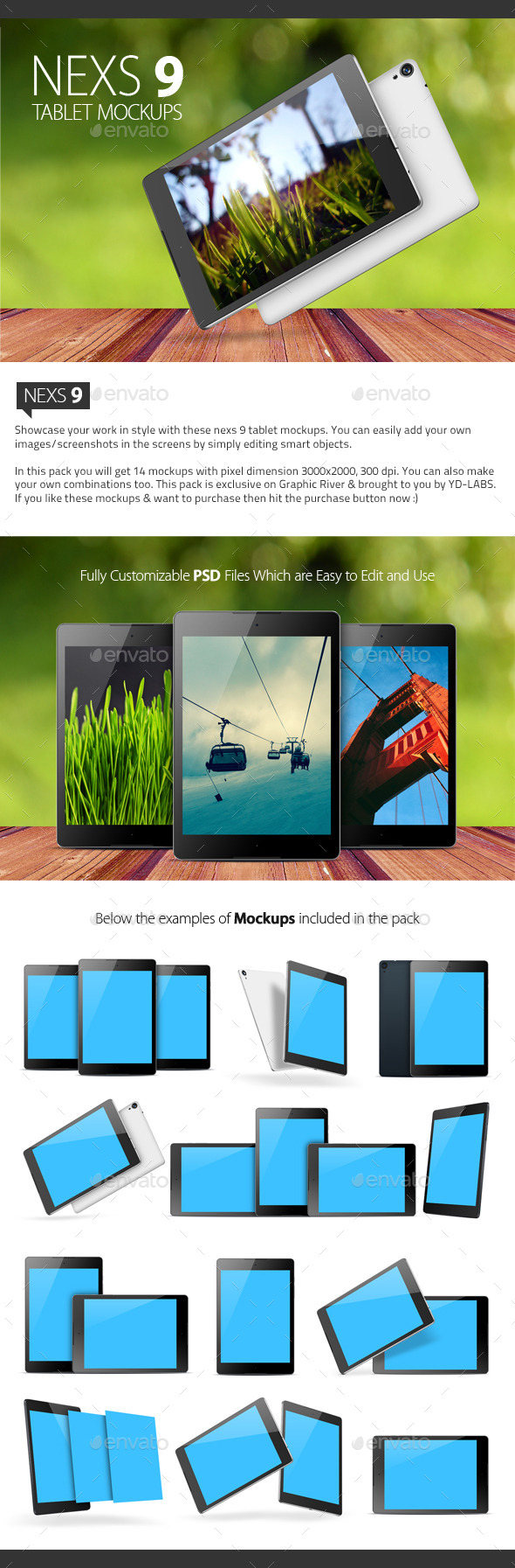 Nexs 9 Tablet Mockups - Mobile Displays