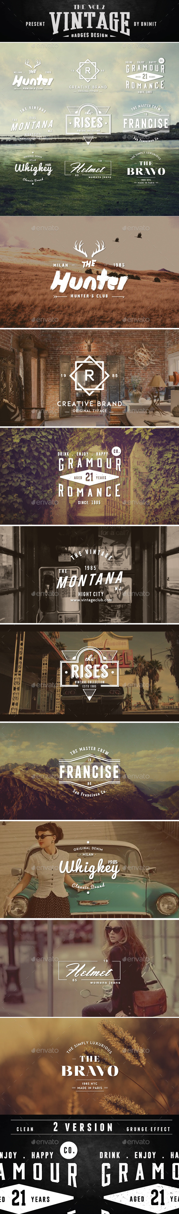 Vintage Badges Vol.2 - Badges & Stickers Web Elements