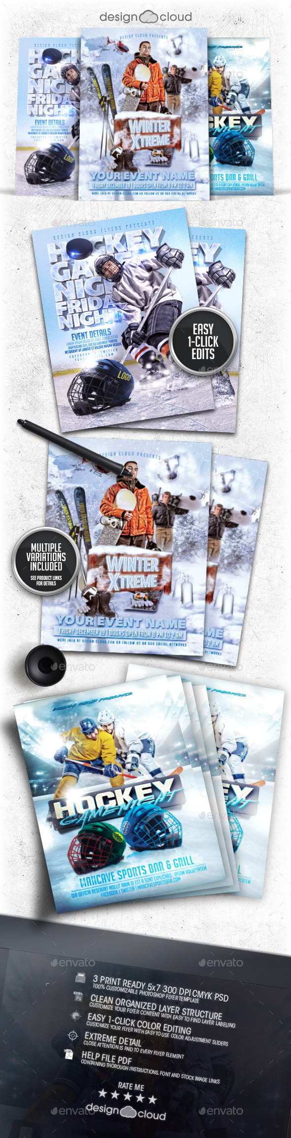 Winter Sports Flyer / Poster Template Bundle Vol 2 - Sports Events