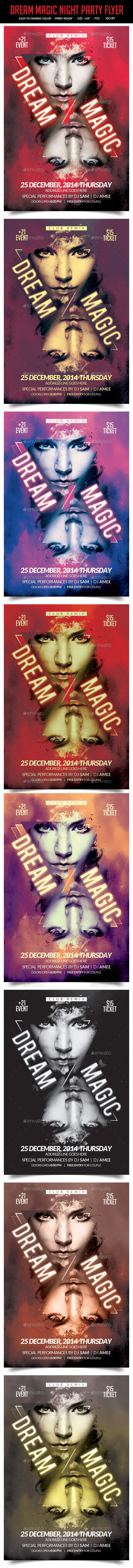 Dream Magic Party Flyer Template - Clubs & Parties Events