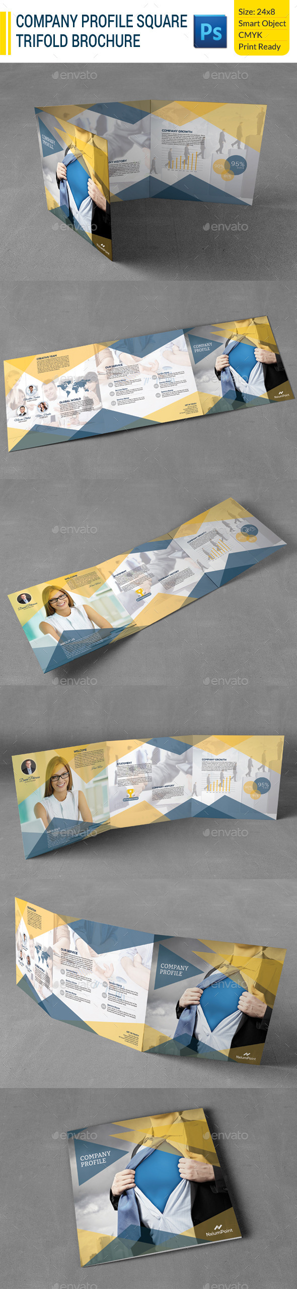 Company Profile Square Trifold Brochure - Corporate Brochures