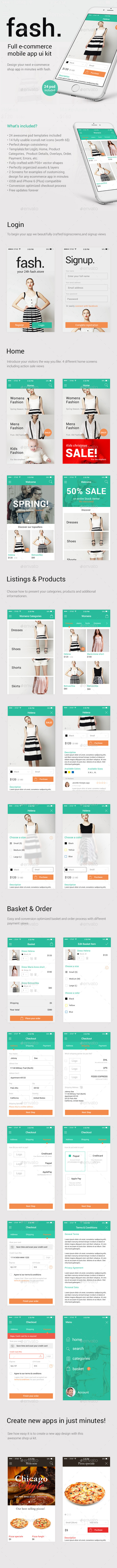 Fash - A Mobile E-Commerce Shop UI Design Kit - User Interfaces Web Elements