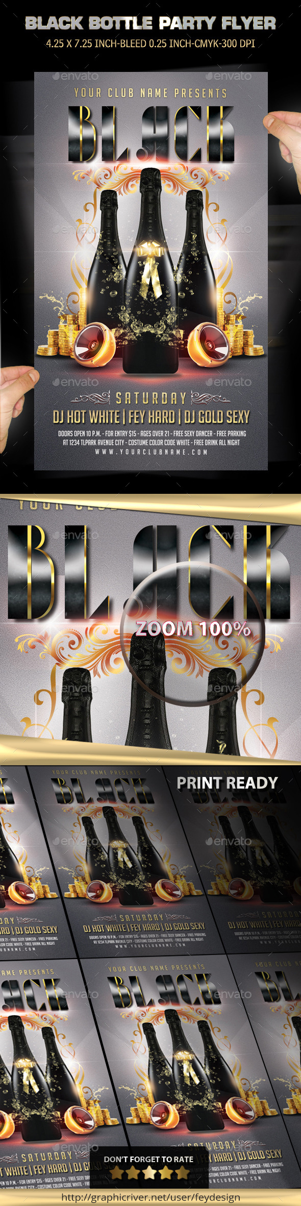 Black Bottle Party Flyer - Clubs & Parties Events