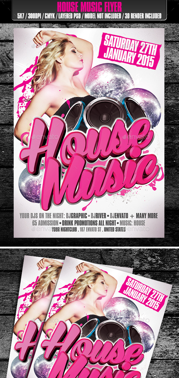 House Music Club Flyer - Clubs & Parties Events