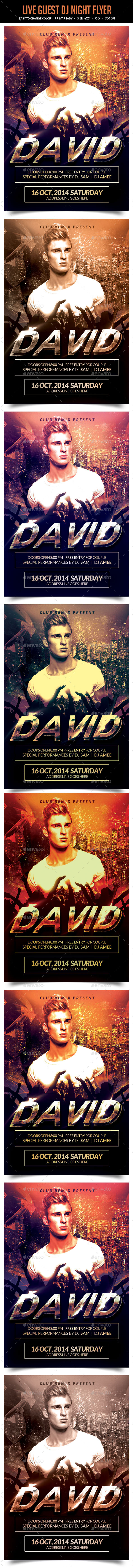 Live Guest Dj Night Flyer - Clubs & Parties Events