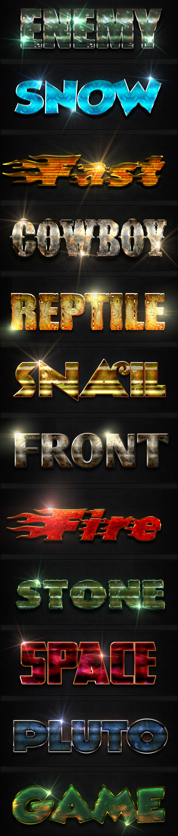 12 Photoshop Text Effect Styles - Text Effects Styles