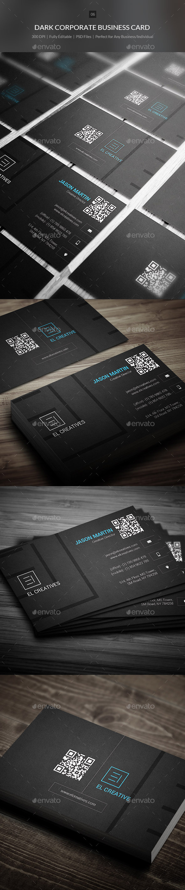 Dark Corporate Business Card - 06 - Corporate Business Cards