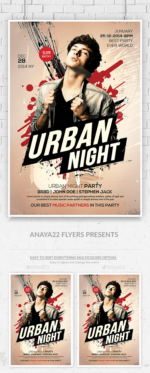Electro House Music DJ Flyer Template - Clubs & Parties Events