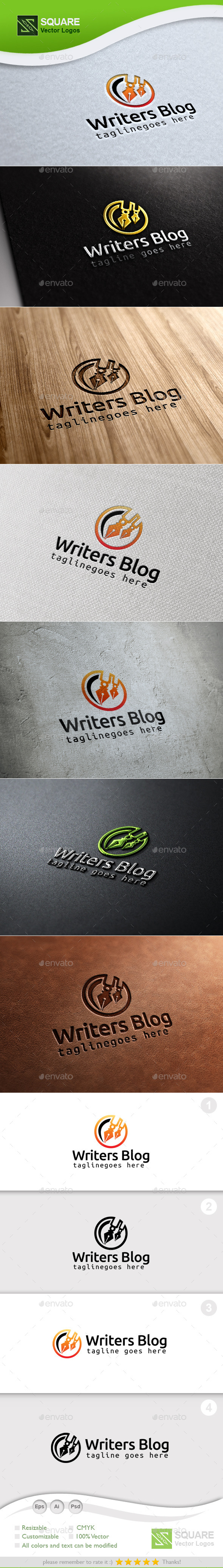 Writer Blog Custom Logo Template - Symbols Logo Templates