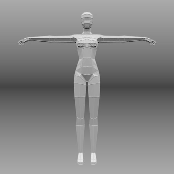 lowpoly female base mesh - 3DOcean Item for Sale
